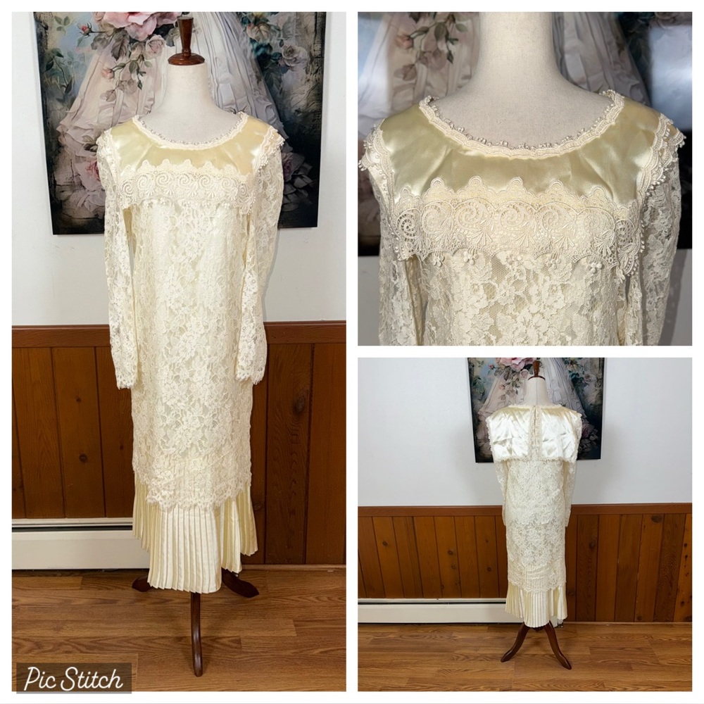Pretty Vintage 90s Scott McClintock Tea Length Wedding Dress!